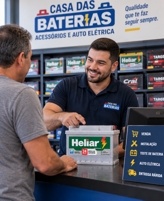 Bateria automotiva disponível na Casa das Baterias